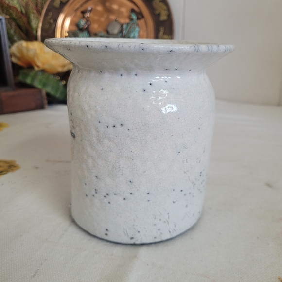 Vintage Raku Sudio Pottery Flower Pot White - Picture 2 of 10
